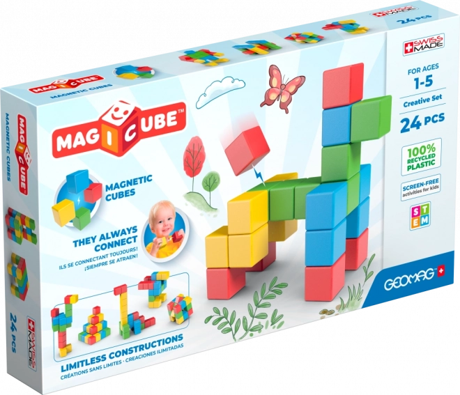 geomag magicube creative – jeu de construction magnétique 24 pièces