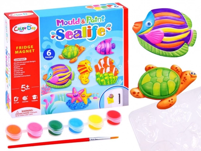 Ensemble créatif de magnets à thème du monde aquatique