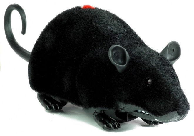 Grande souris télécommandée R/C noire sur roulettes