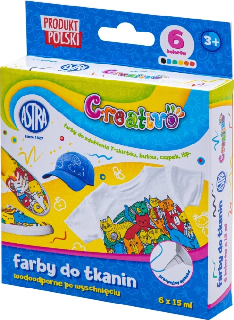 ASTRA CREATIVO Peintures pour textile 6x15ml