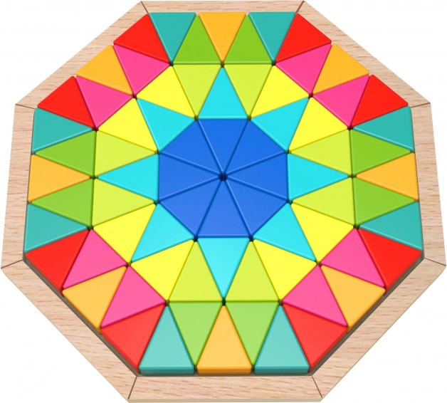 Tooky Toy mosaïque octogonale en bois – 73 pièces