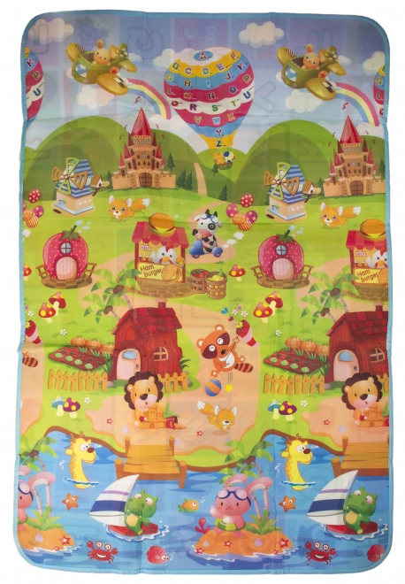 Tapis éducatif double face en mousse avec motifs d'animaux