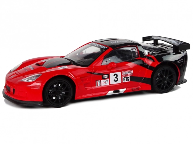 Voiture RC de course sportive 1:18 Corvette C6.R rouge 2.4G avec éclairage
