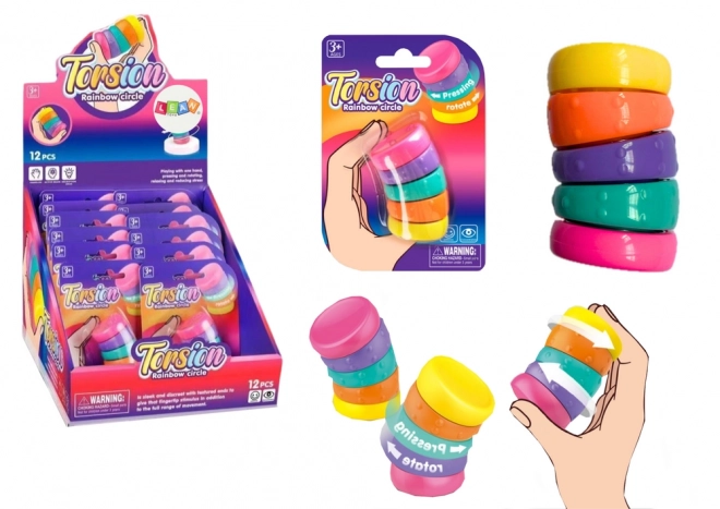 Jouet Sensoriel Antistress Anneaux Tournants Arc-en-ciel