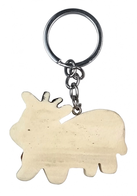 Porte-clés en bois grand Vache