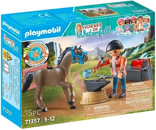Playmobil Ranch de la Cascade avec le Forgeron Ben et le Cheval Achille
