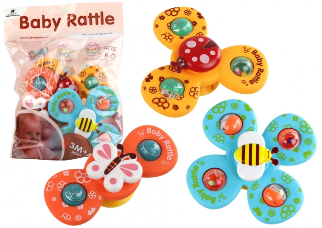 Jouet sensoriel Spinners Coccinelle Abeille Papillon Sucettes