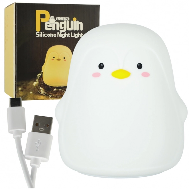 Lampe de nuit LED en silicone pour enfants en forme de pingouin