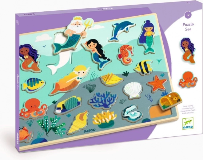 DJECO Puzzle en bois Mer