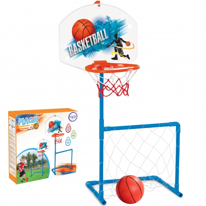 Ensemble sportif 2 en 1 avec panier de basketball et but de football Woopie
