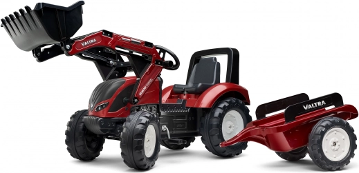Tracteur à pédales pour enfants VALTRA avec godet avant et remorque détachable dès 3 ans