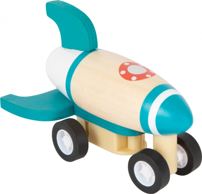 Jouets en bois à remontoir – avions et fusée