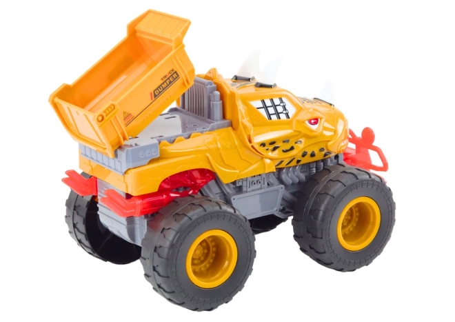 Voiture tout-terrain dinosaure avec entraînement à friction orange