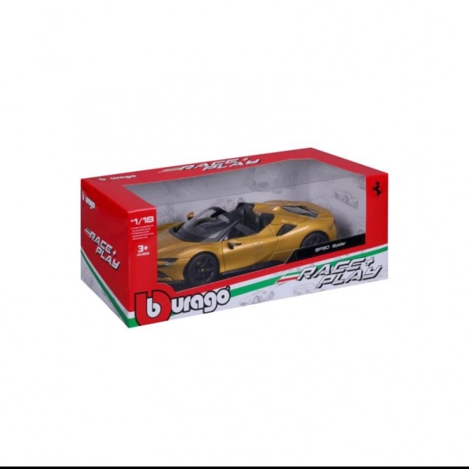 Bburago Ferrari SF90 Spider à l'échelle 1:18 - jaune