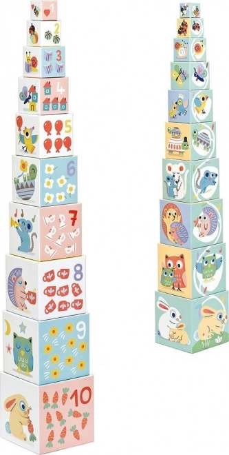 Tour de cubes Les animaux de la forêt DJECO