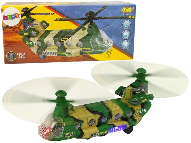 Hélicoptère militaire avec lumières LED et sons