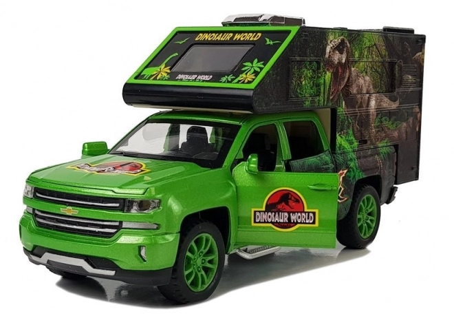 Campeur avec dinosaures vert
