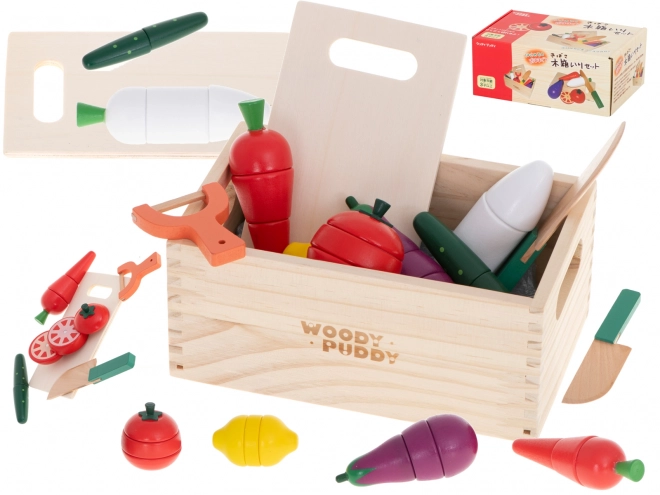 Légumes magnétiques à découper en bois