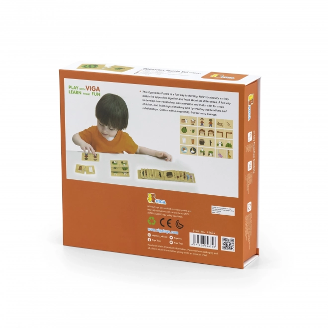 Puzzle en bois avec images d'opposés VIGA