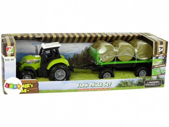 Tracteur avec remorque Ballots de foin Son Vert