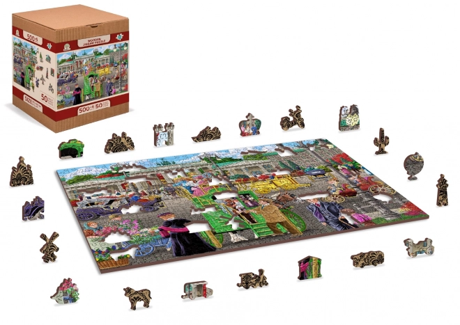 Puzzle en bois avec figurines - Place parisienne à Berlin