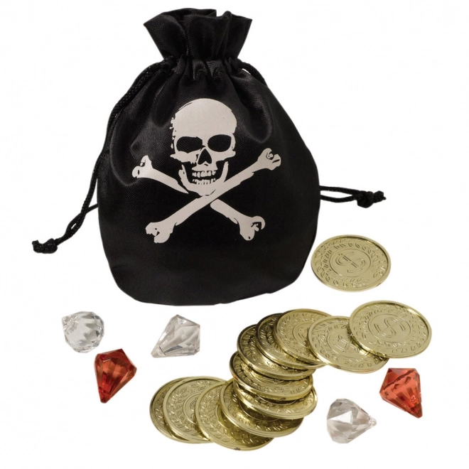 Sac avec de l'argent pirate
