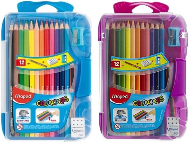 MAPED Crayons de couleur triangulaires Color'Peps Smart Box 12pcs