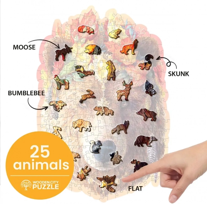 WOODEN CITY Puzzle en bois Ours stylé 250 pièces EKO