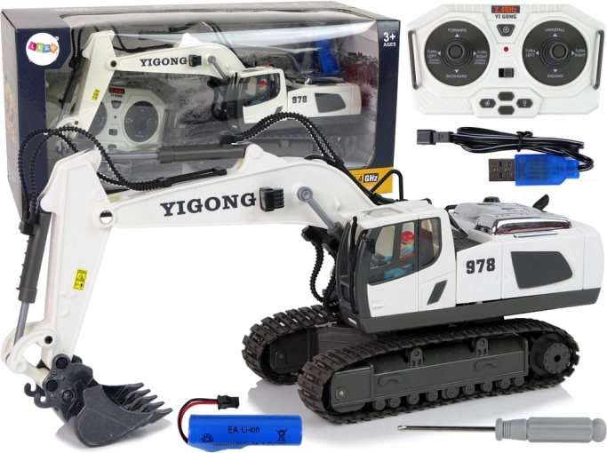 Pelle excavatrice à chenilles RC 2,4 GHz avec télécommande