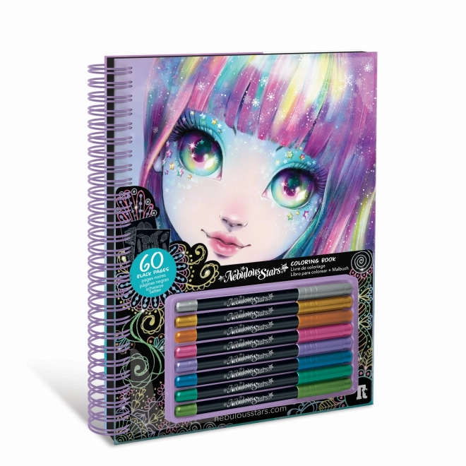 Nébuleuse Étoile Livre de coloriage avec pages noires Isadora