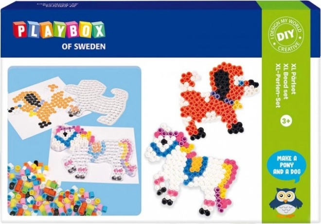 Playbox perles à repasser ensemble cheval et chien