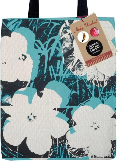 sac en toile avec fleurs andy warhol