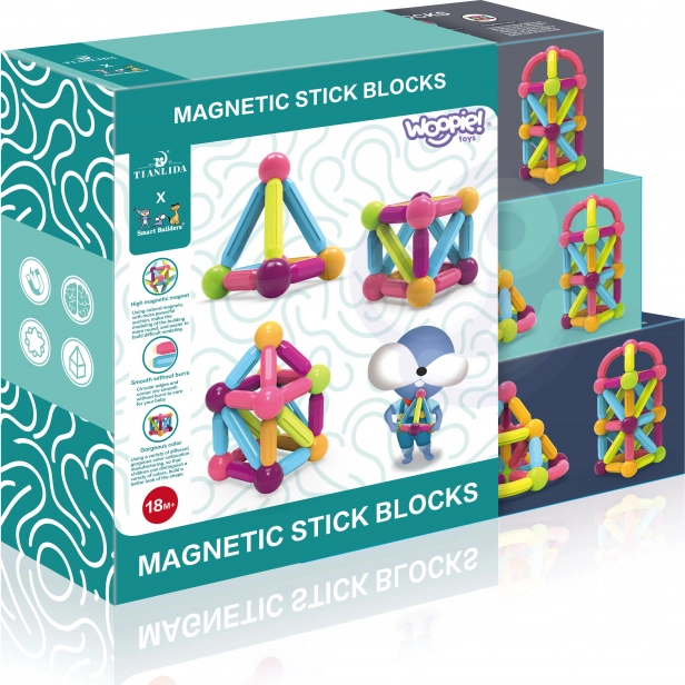Woopie jeux de construction magn9tiques éducatifs grands 28 pcs