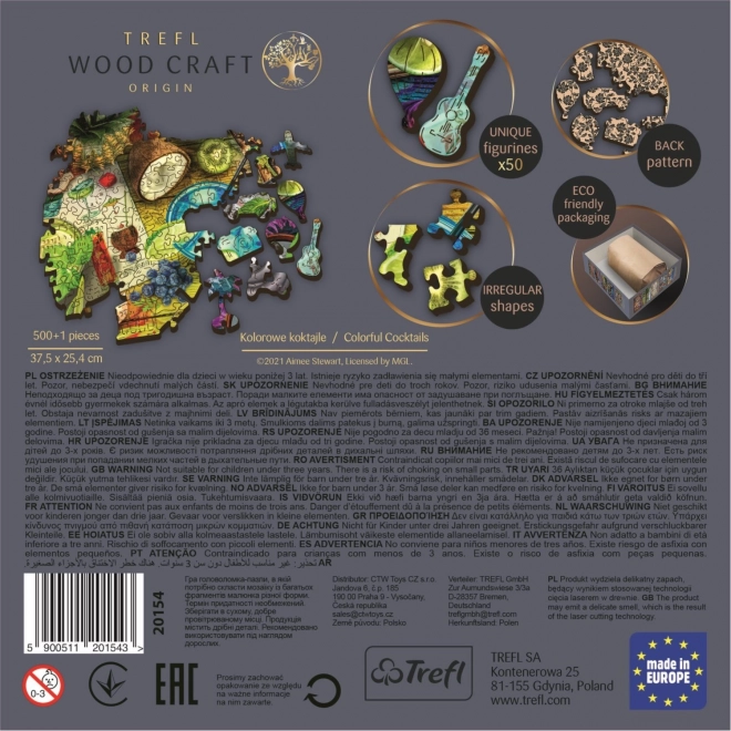 Puzzle Cocktails colorés TREFL Wood Craft Origin 501 pièces