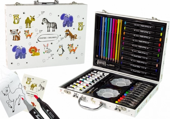 set artistique de base pour enfants dans une valisette – 68 pièces