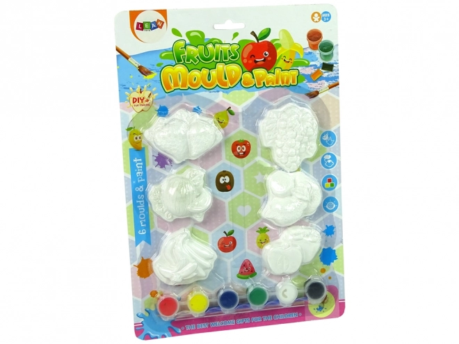 Ensemble de moulages en plâtre pour peinture Couleurs de fruits Raisins Bananes Fraises