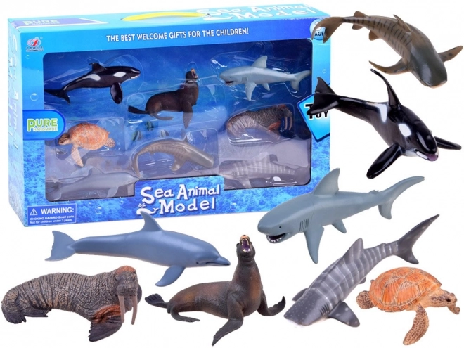 Ensemble de figurines d'animaux marins