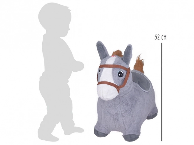 Cheval sauteur en peluche gris – Gris