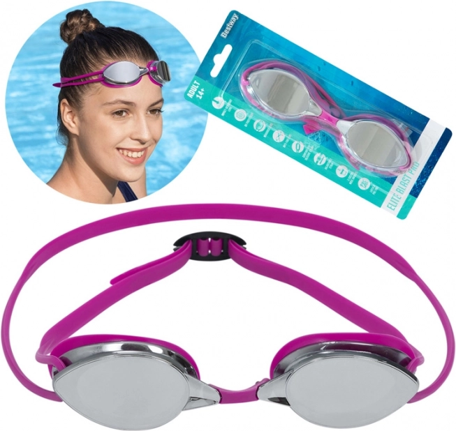 Lunettes de natation Bestway Elite Blast Pro pour adultes et jeunes – Rose
