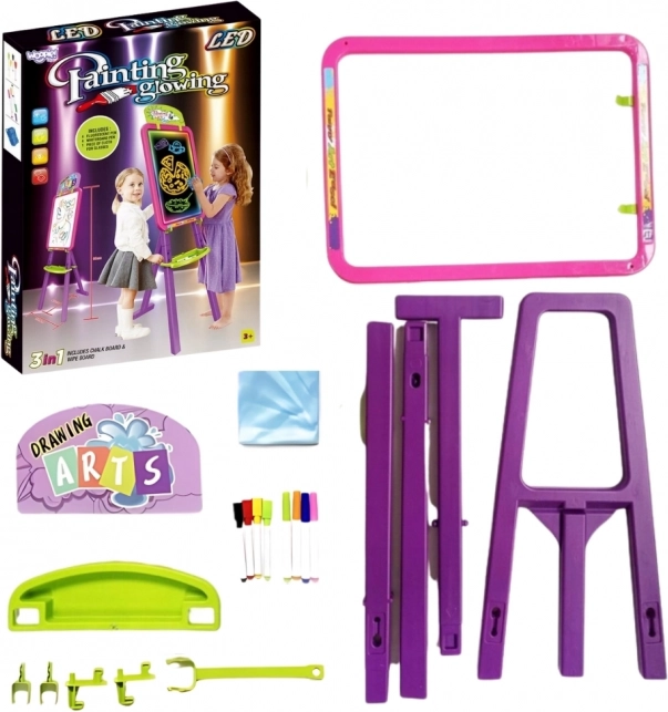 Tableau WOOPIE 3v1 Magnétique Effaçable à Sec et Dessin Lumineux