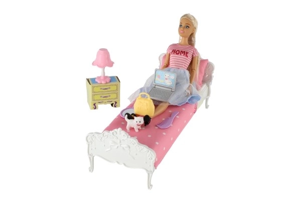 Poupée Anlily articulée avec chambre en plastique 26cm avec accessoires dans boîte 37x27x17cm