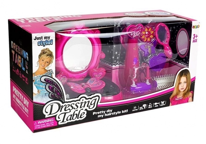 Coiffeuse avec tresseuse et miroir