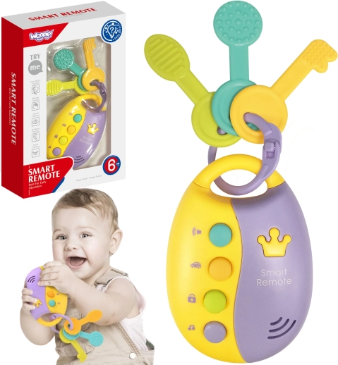 Woopie bébé clés interactives avec télécommande intelligente 2-en-1 – hochet et anneau de dentition