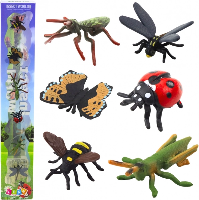 Ensemble de mini figurines d'insectes Guêpe Mante Coccinelle 4-6cm 6pcs