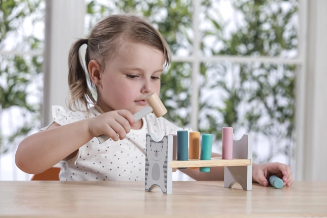 VIGA PolarB Banc en bois avec marteau – Jouet Montessori