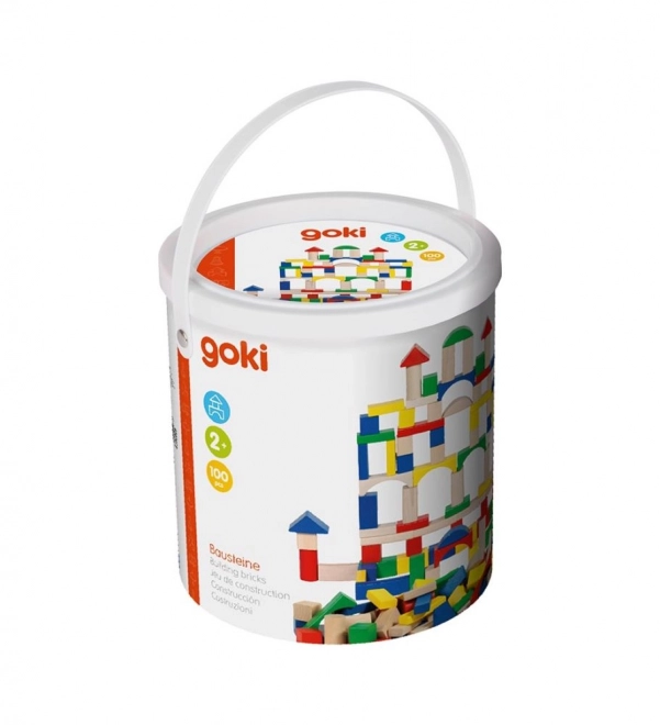 Blocs en bois dans un seau 100 pcs
