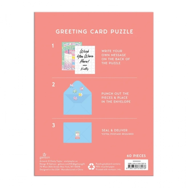 Puzzle Galison Carte d'anniversaire 60 pièces