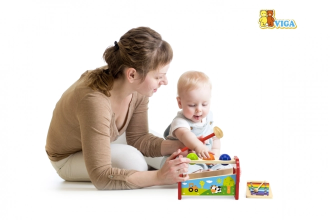 Maillet en bois et xylophone
