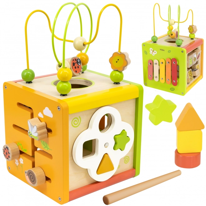Cube en bois 5 en 1