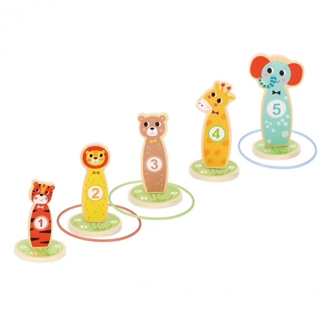 Jeu d'adresse en bois Tooky Toy - lancer sur cible animaux